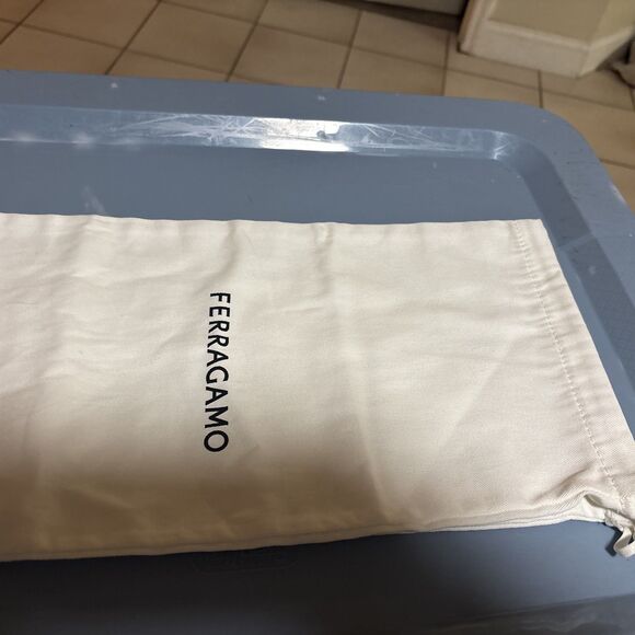 SALVATORE FERRAGAMO New Logo Drawstring Dust Bag Shoe Bags 17" X 8" Set Of 2 - Picture 2 of 6